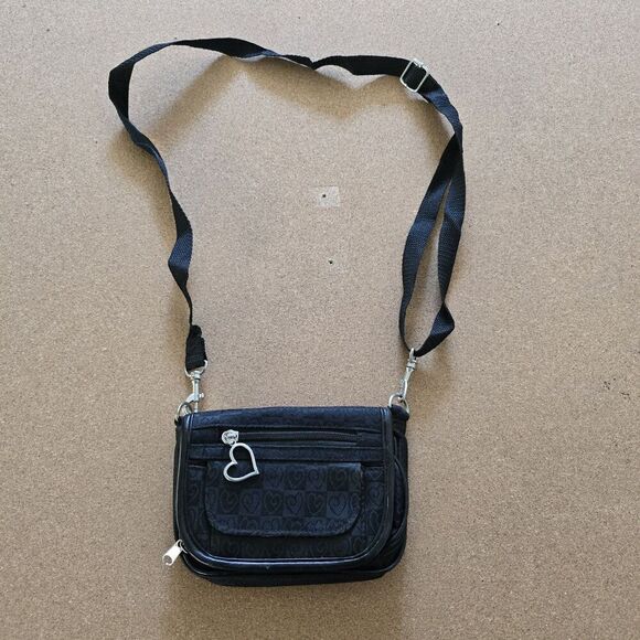 Unbranded Handbags - Mini Crossbody Bag, Black & Fuchsia (B1)